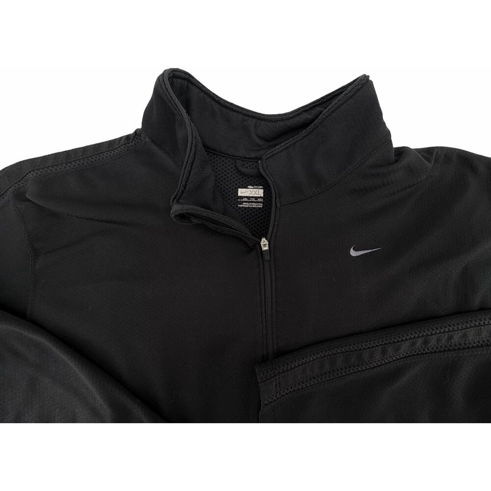 Nike Pullover Men's XL Black Half 1/2 Zip FitDry Performance Sweater Running
